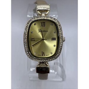 Geneva‎ Women's Quartz Watch Crystal Bezel 30mm Case Petite Band- New Battery